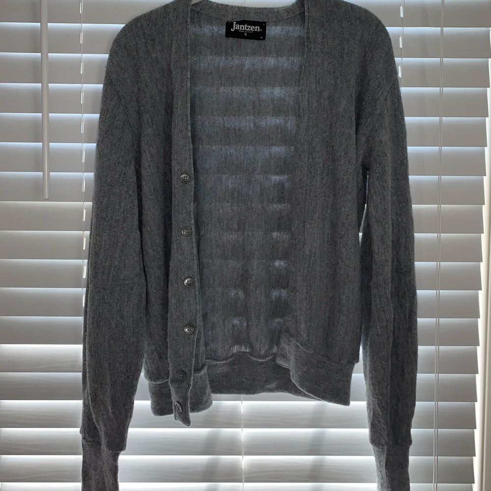 Grey cardigan sweater